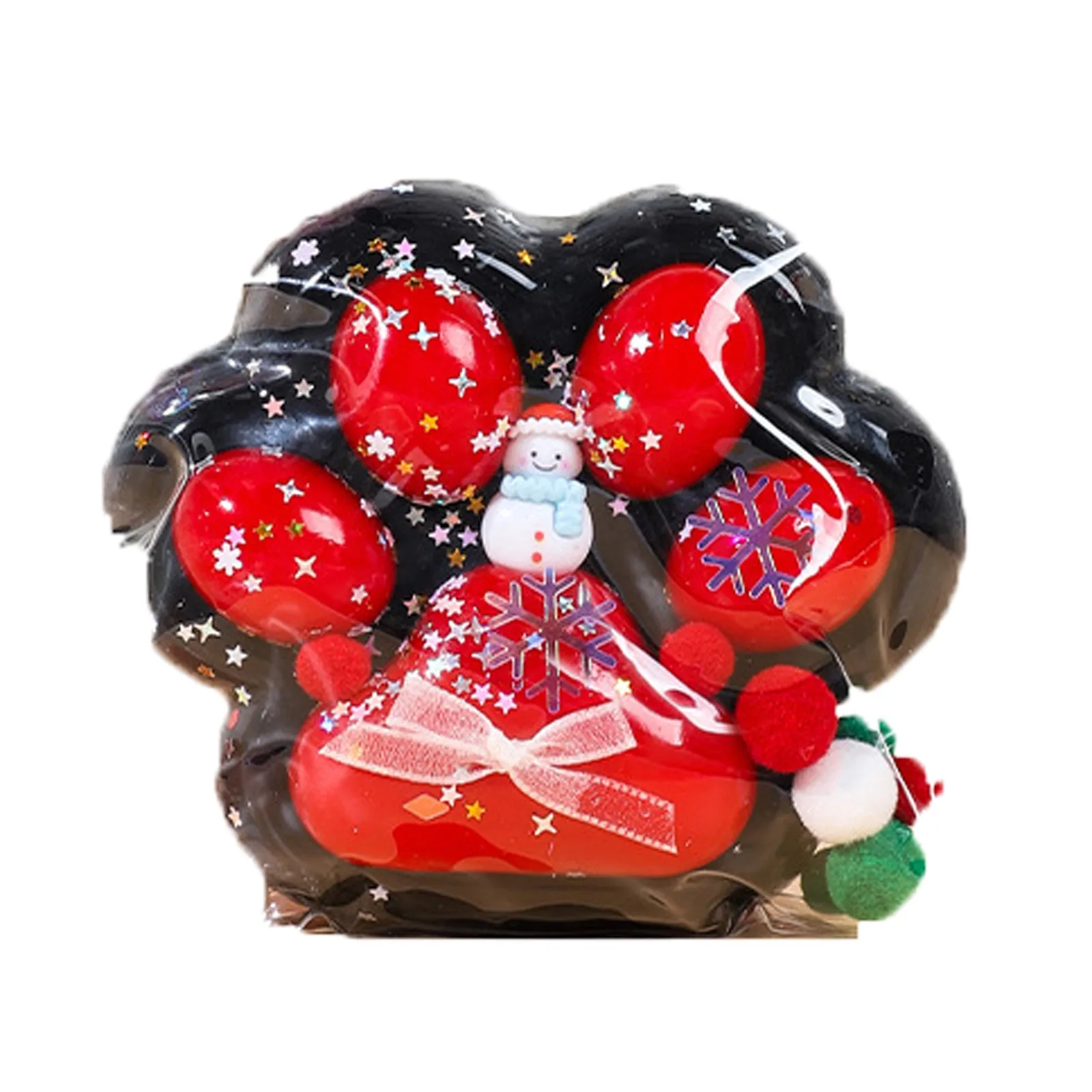 Creatief Nieuwigheid Kerst Thema Geperst Speelgoed Kat Klauw Vormige Stress Angst Relief Speelgoed Kantoor Studie Mooie Relax Benodigdheden