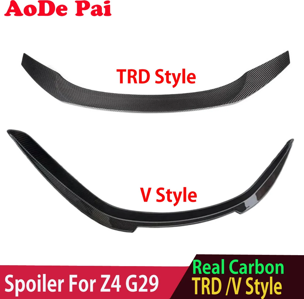 High Kick V Style / TRD Style Real Carbon Fiber Rear Boot Trunk Wing Ducktail Spoiler For BMW Z4 G29 Convertible M40i 2019-2025