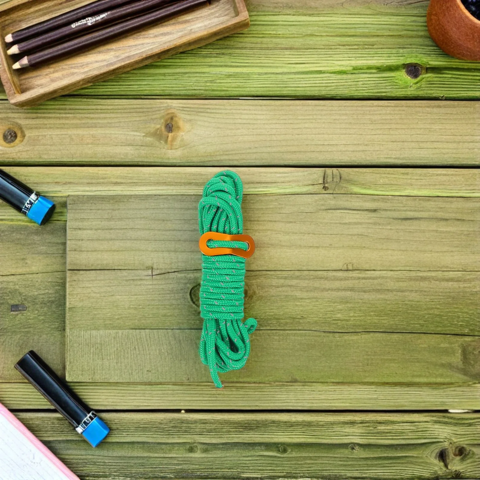 

6Pcs Outdoor Camping Reflective Tent Rope Paracord Adjustable Buckle Windproof Guyline Cord for Hiking Tent Rope Buckles