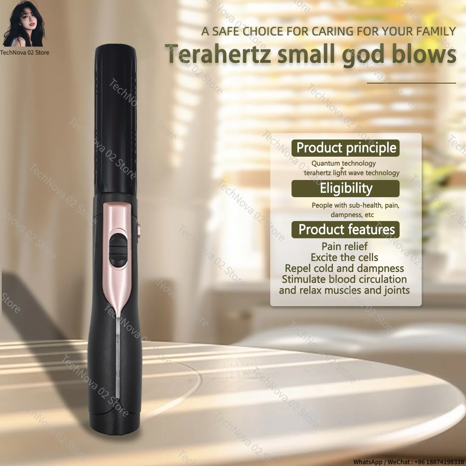 Terahertz Wave Massager Handheld Body Massage Device Hot Air Blower Wellness Instrument Home Use