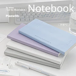 Simple Light Color Relief Letter Notebook Grid Horizontal Line Inner Page Multi-function Planner Diary Kawaii Student Stationery