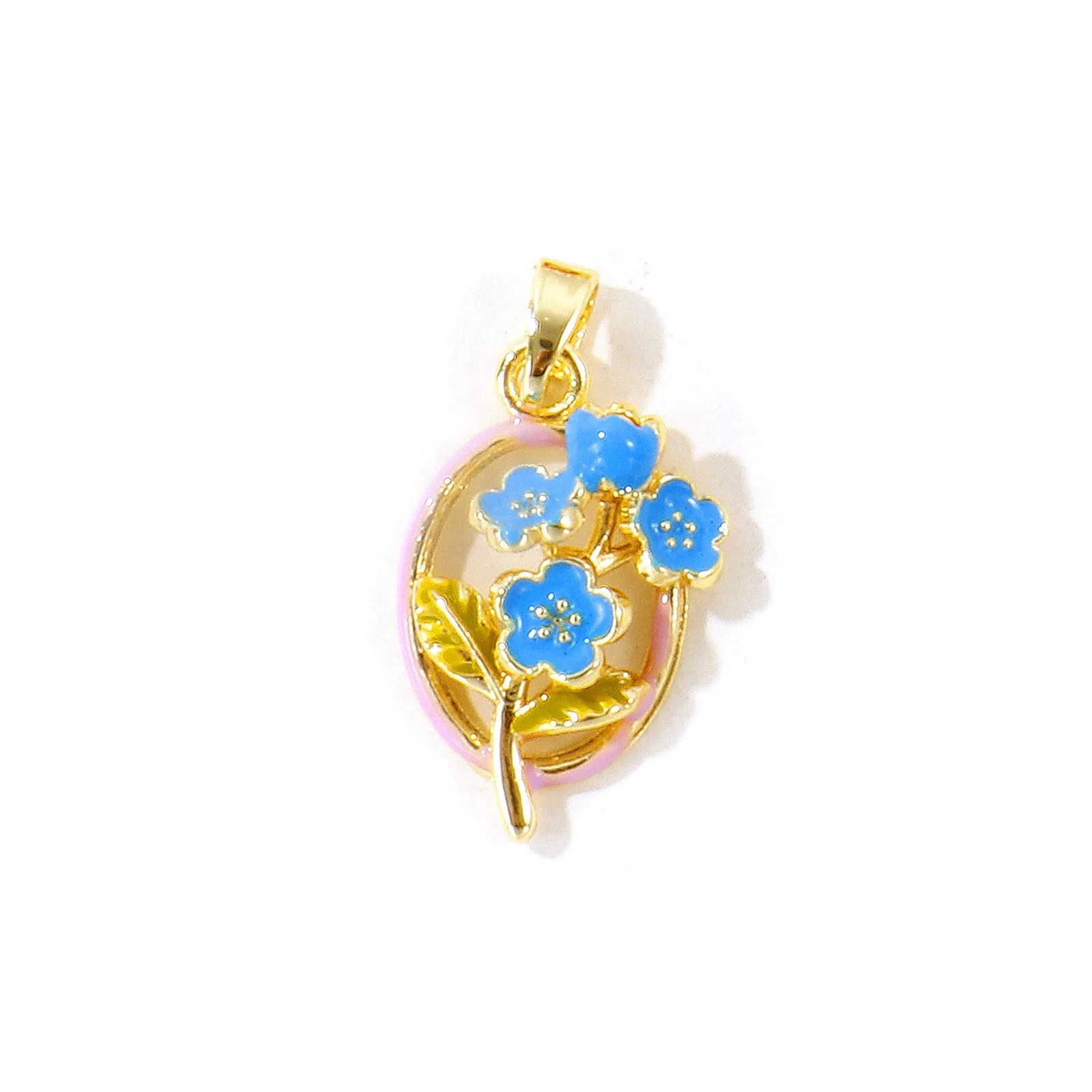 2 Stück Mehrfarbige Blumen-Anhänger aus emailliertem, 18K vergoldetem Messing für DIY-Halsketten, Armbänder, Schmuckherstellung, Großhandel – Detail 6