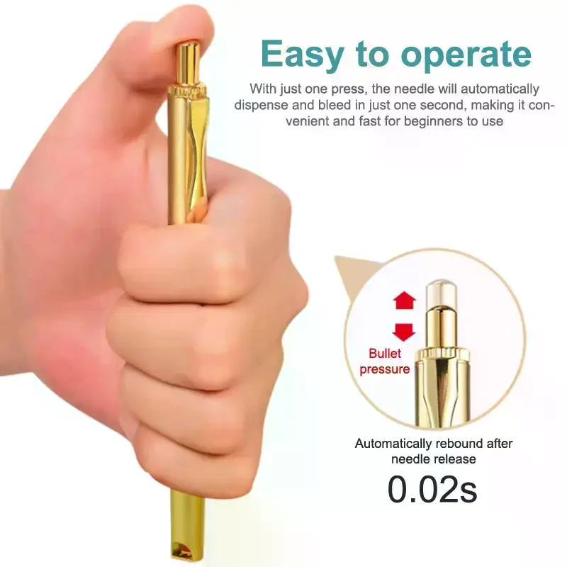 Lancets Pen Press Brass Pen Cofoe Diabetic Testing Blood Glucose Meter Test Diabetes Twist Off Blood Lancet Pen Cupping Therapy