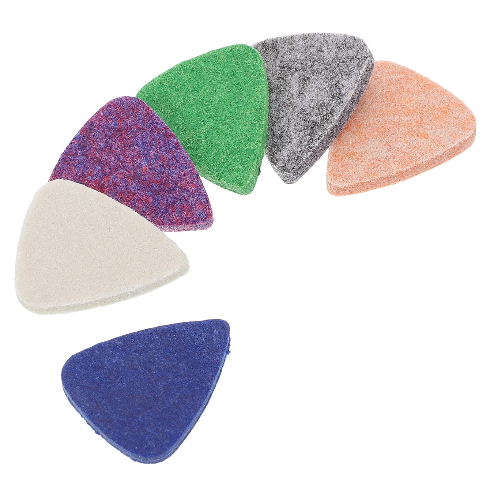 

6Pcs Wool Felt Ukulele Picks Soft Touch Strings Gentle Playing Multiple Colors Pink Blue Green Gray Beige Purple Reliable