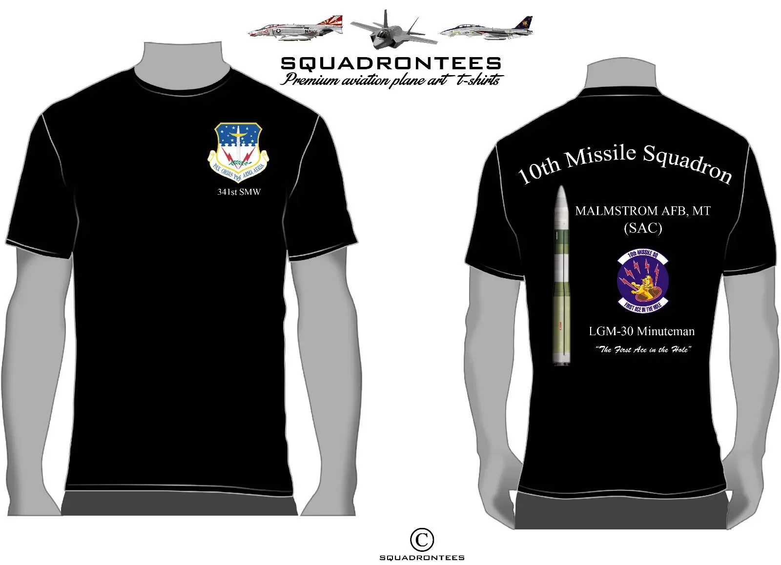 10o Esquadrão de Misiles 341o Esquadrão SMW Camiseta Produto com Licenciado USAF