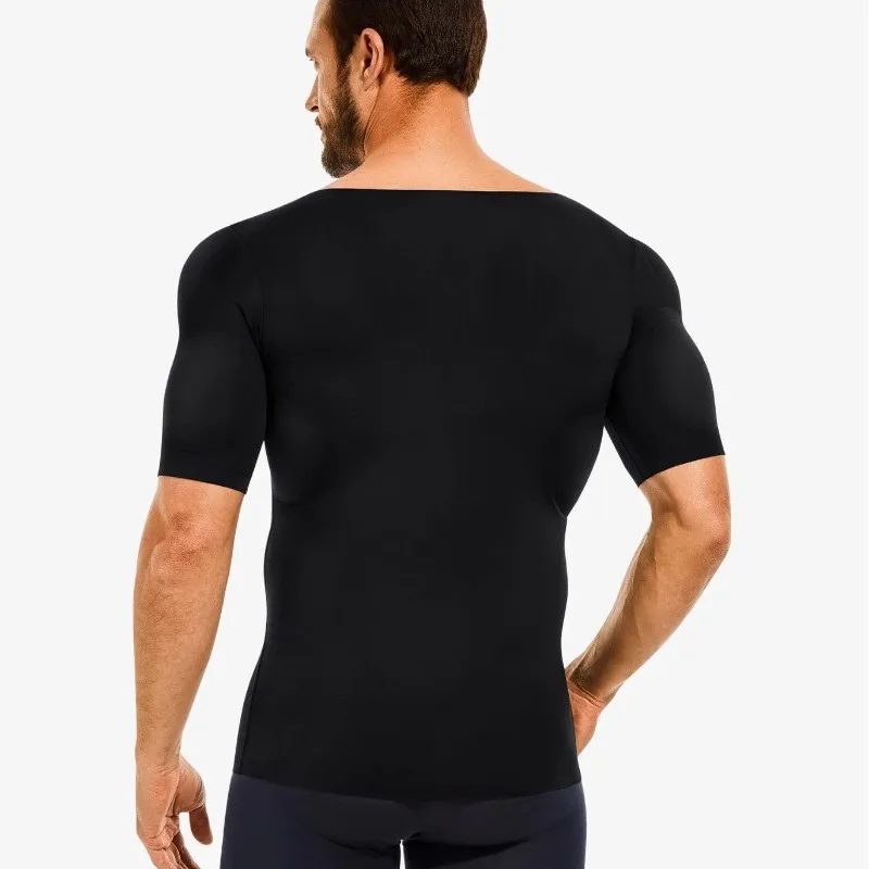 Men's Removeable Fake Muscle T-Shirts Shapers Strong Arm Abdominal Pad Muscles Shirts Invisible SimulationCosplay Charming Tops