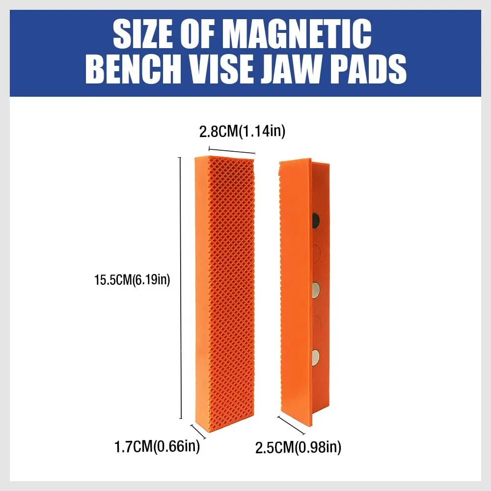 6" Magnetic Retention Vice Jaw Pads Grips Bench Vise Protector Magnetic Soft Vise Jaws Pad Multi-groove Mill Cutter Vise Holder