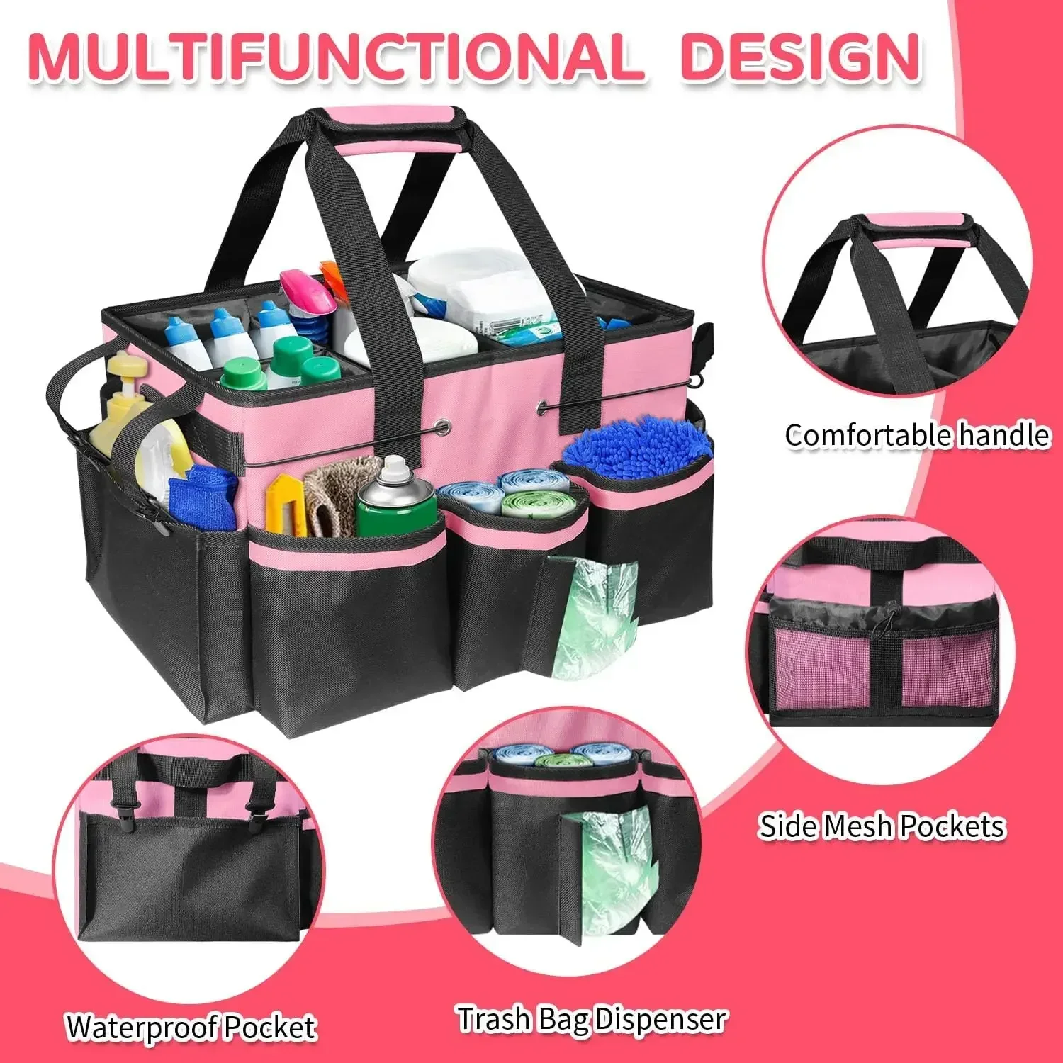 Multifunctional Tool Bag Cleaning Tools Storage Bag Waterproof and Wear-Resistant Large Capacity Oxford Cloth Storage Bags