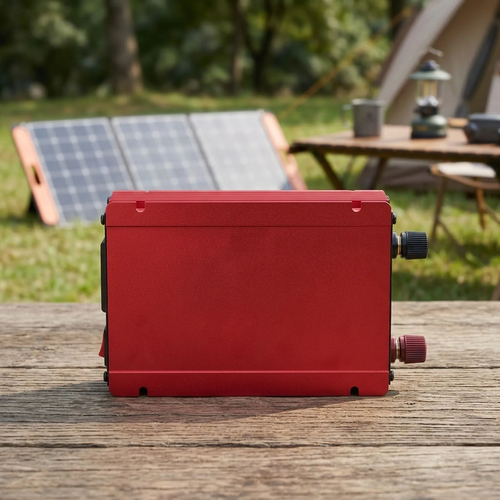Camping Activities Red 220V Solar Inverter Pure Sine Wave Inverter Advanced Drop Protection High Efficiency Above 86