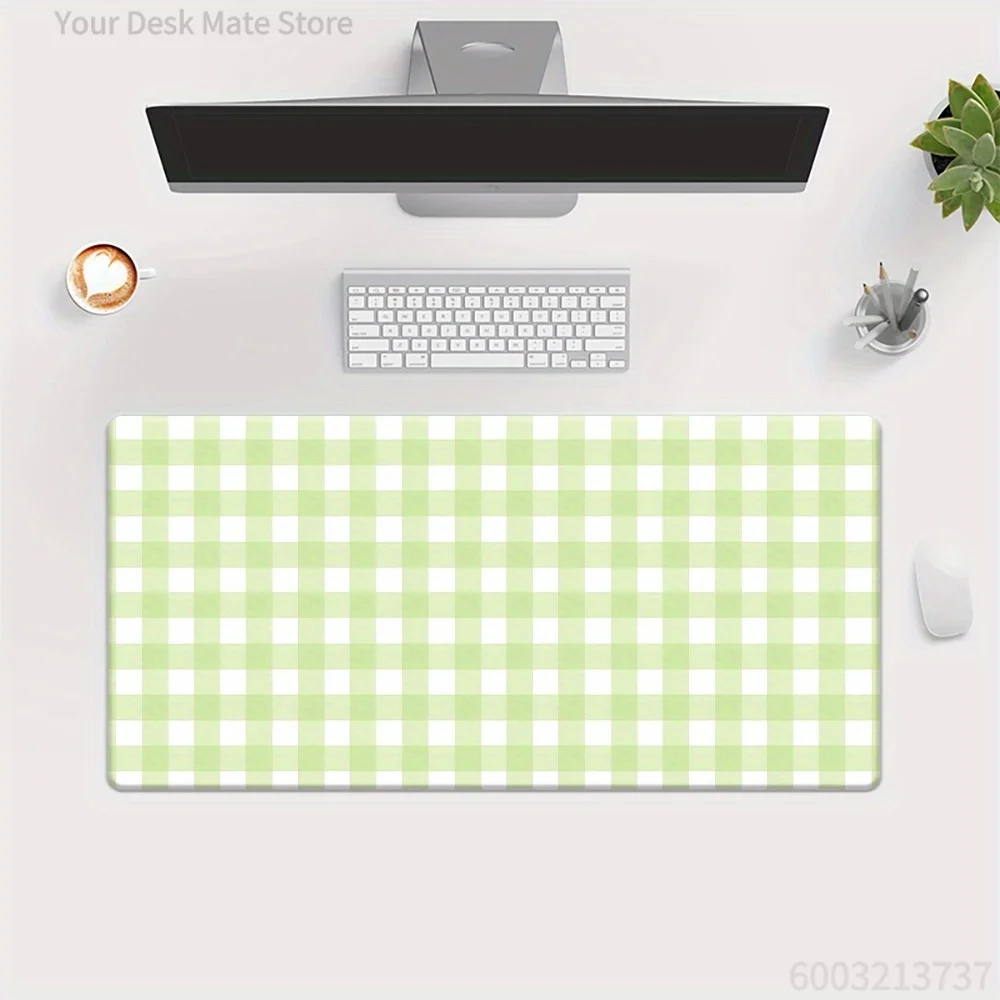 Vintage Art Large Desk Pad Ink Landscape Gingham Marble Texture Non‑Slip Mousepad for Work Gaming Desktop Decor