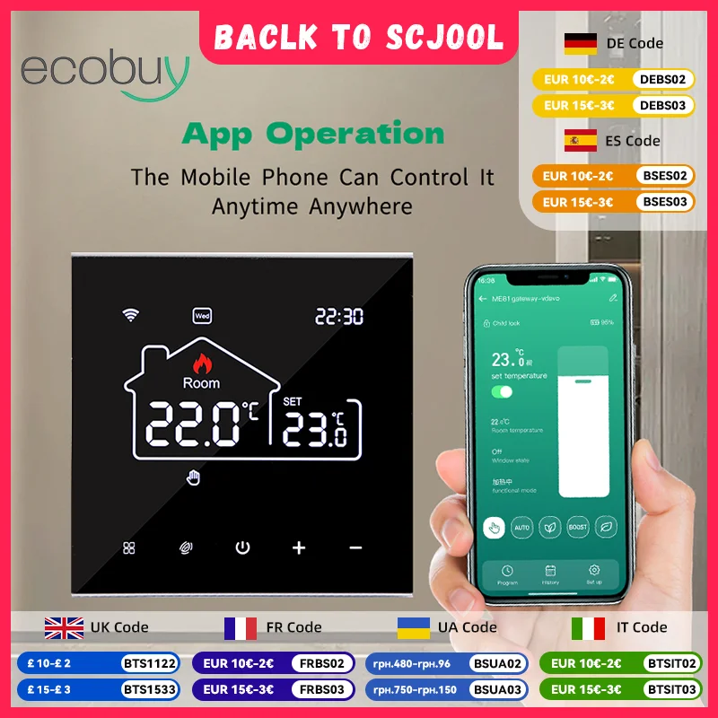 

Tuya WiFi Smart Thermostat Floor Heating Wifi Thermostat Gas Boiler Warm Floor Temperature Remote Controller Google Home Alexa