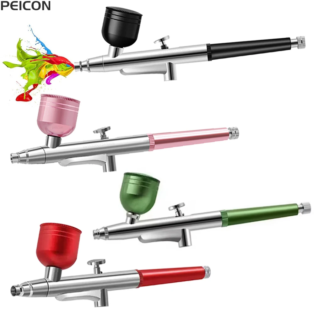 Airbrush Spray Gun for Painting Nails Modeling Crafts Cake Mini Spray Gun 0.3mm Nozzles Portable Airbrush Gun with Cleaning Kit