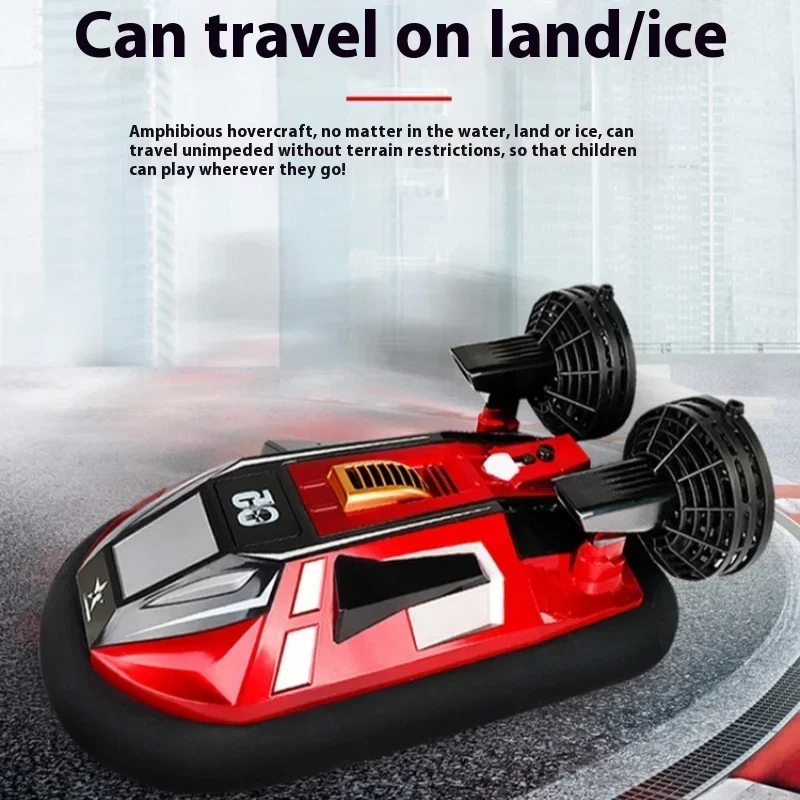 2.4g anfíbio hovercraft simulação de 4 vias lancha rc água de alta velocidade jogo de terra ideal para crianças interativo criança ao ar livre gif