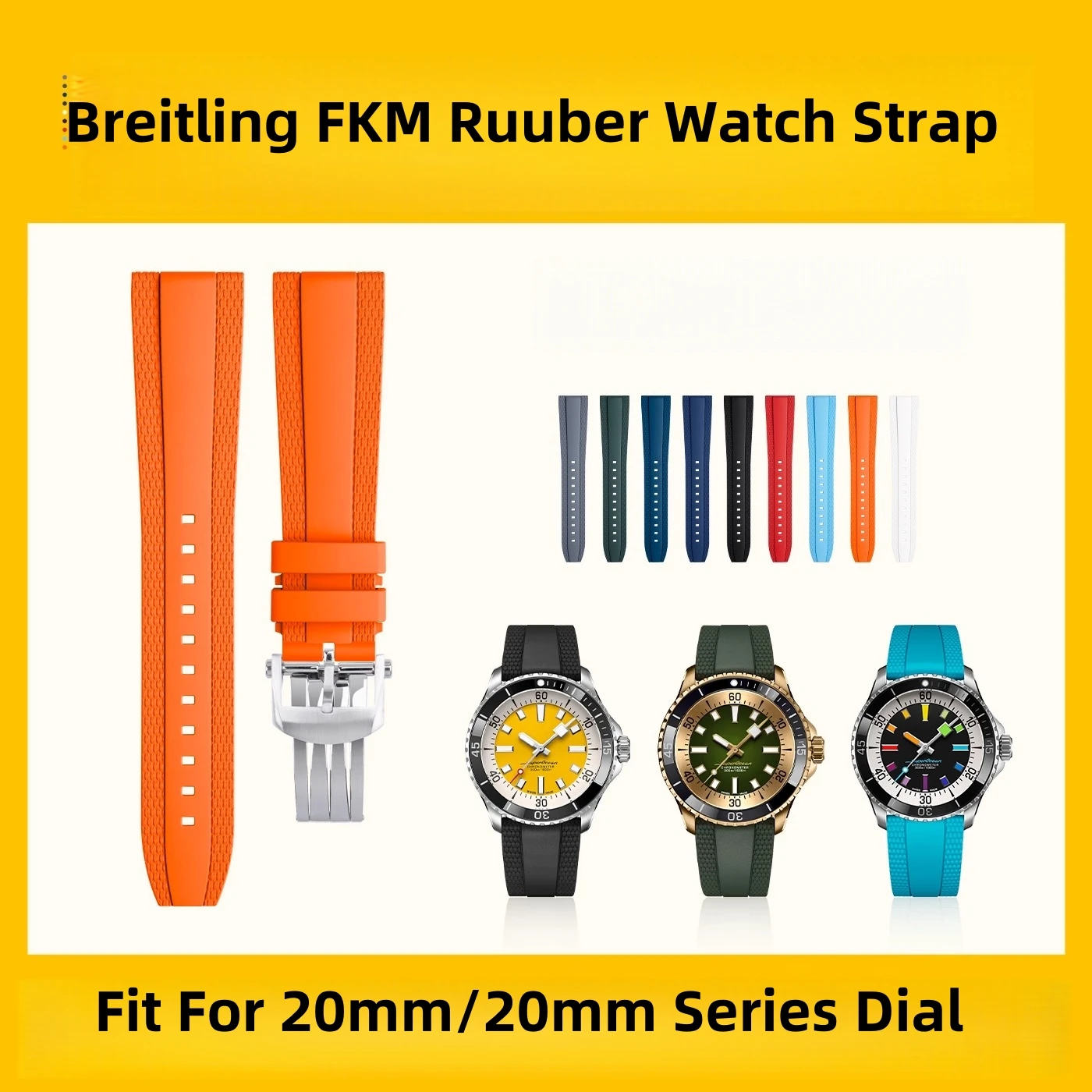 Резиновый ремешок для часов FKM, подходит для Breitling Superocean Avenger, хронограф Blackbird, сменные ремешки для часов 20 мм 22 мм Резиновый ремешок для часов FKM, подходит для Breitling Superocean Avenger, хронограф Blackbird, сменные ремешки для часов 20 мм 22 мм