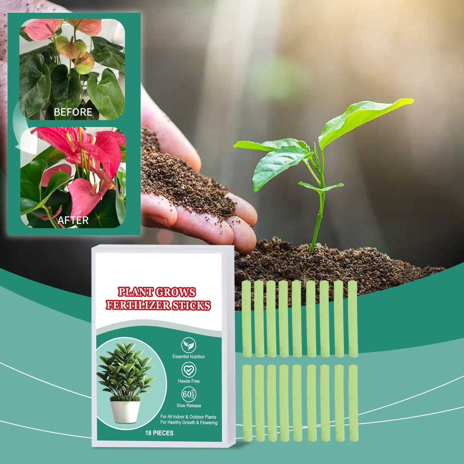 

Plant Growth Enhancer Universal Potted Plant Stick Plant Growthing Fertilizer For Beginner Expert Gardener For Roses Pothos