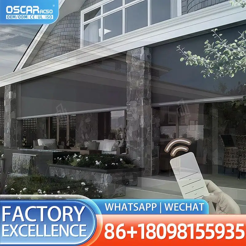 Adjustable Luxury Outdoor Smart Vertical Blinds Shades & Waterproof Motorized Louvered Roof Pergola for Backyard Garden Patio Ro