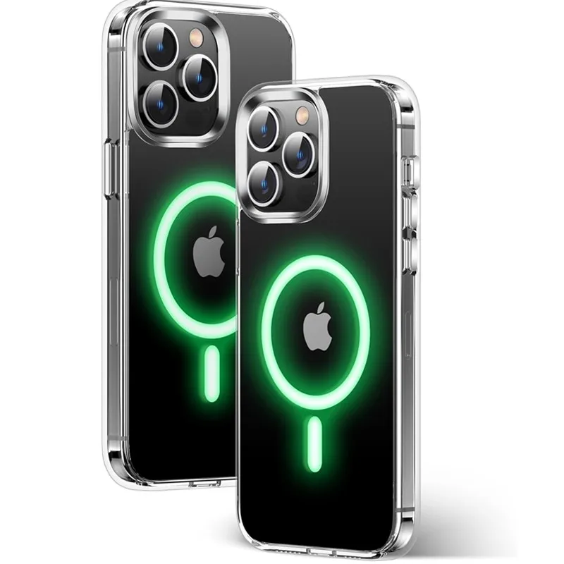 Nachtlicht leuchtende matte magnetische Hartschale für Magsafe IPhone 16 15 14 13 12 11 Pro Max Plus 16Pro Mac Safe Cover Zubehör