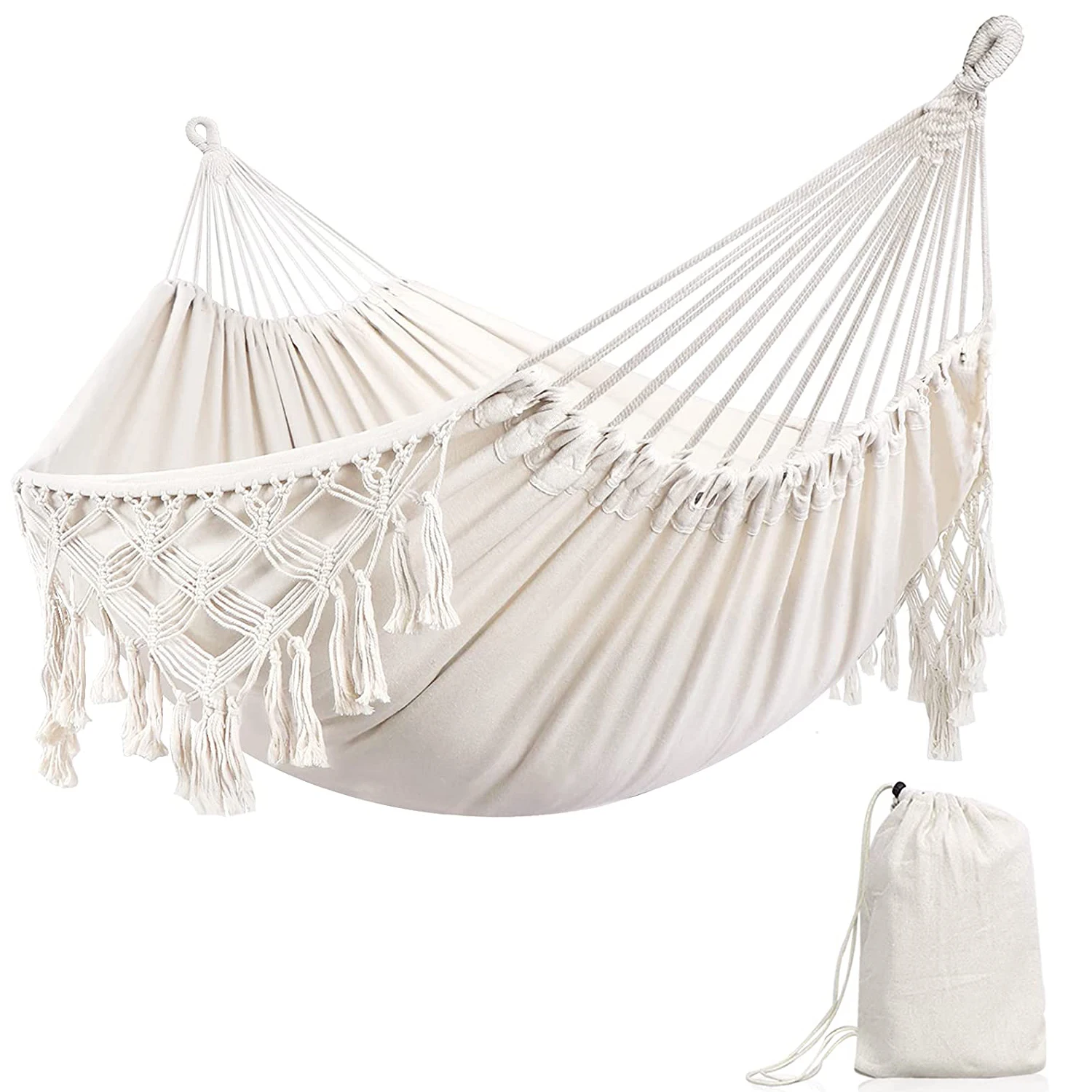 Nordic Style White Hammock Outdoor Indoor Garden Dormitory Bedroom Hanging Chair For Child Adult Swinging Single Safety Hammock