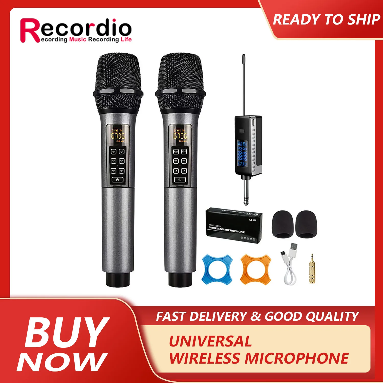 GAW-010B Professional Wireless Mic System Dynamic Handheld Vocal Karaoke Echo Microphone