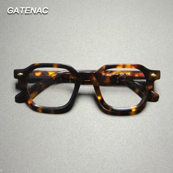 Handmade Acetate Glasses Frame Men Vintage Ultra Light Square Eyeglasses Frame Women Retro Japan Luxury Brand Designer Eyewear