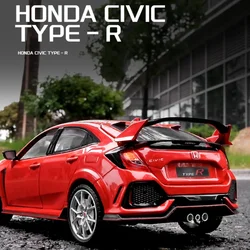 1:24 HONDA CIVIC TYPE-R Alloy Model Car Toy Diecasts Casting Sound and Light Car Toys For Children Vehicle