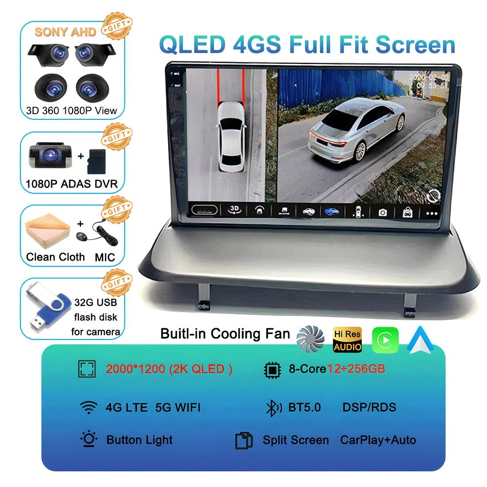 Android 16 Draadloze Carplay Auto Autoradio voor Peugeot 5008 3008 2009-2015 Audio GPS Navigatie Multimedia Videospeler Stereo
