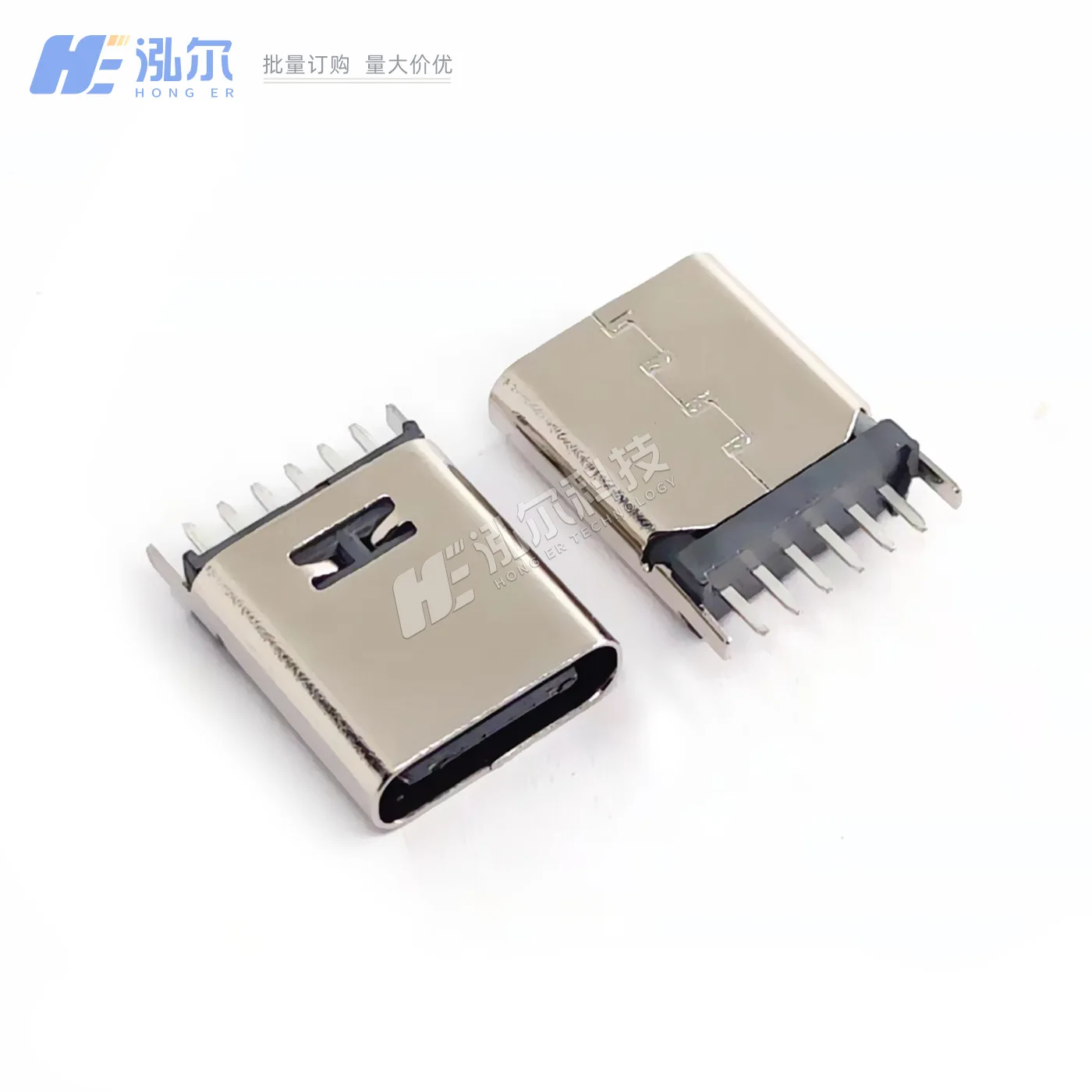For USB TYPE-C port female6PIN direct plug board 6P vertical 8.8/9 310.0/10 female head 180 degree DIP