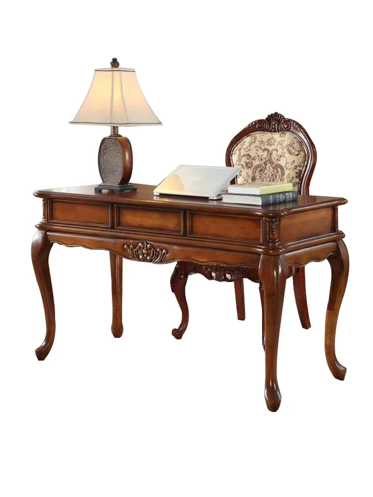 

Solid wood American desk, European computer small apartment desk