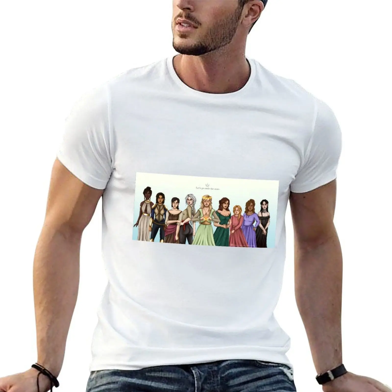 Throne of glass ladies print T-Shirt plus size clothes summer shirt men graphic t shirts