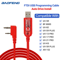 ABBREE FTDI Universal USB Programming Cable for Baofeng UV-5R 888S UV-13 17 21 Pro Quansheng UV-K5(8) K6 Walkie Talkie Radio