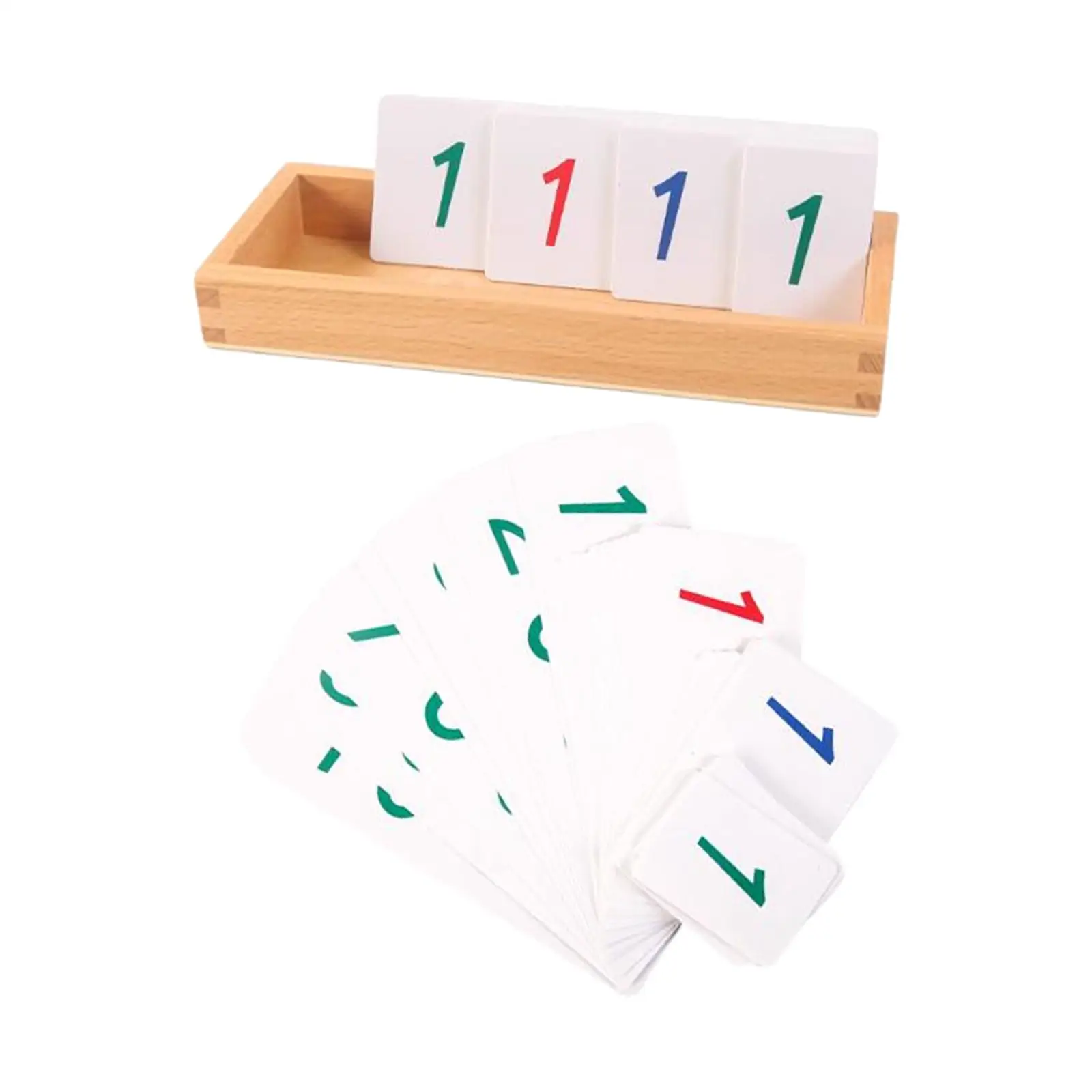 Montessori Wooden Math Number Cartões, contando brinquedos com caixa, aprendendo para meninos, presente para jardim de infância, berçário, caixa