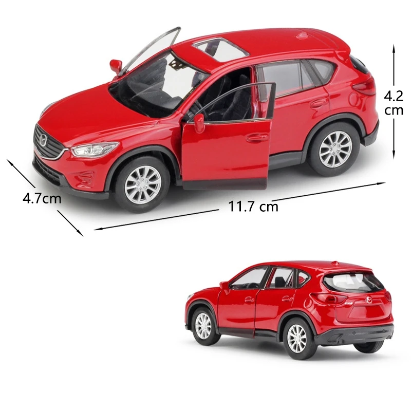 Mazda-modelo de coche de juguete CX5 CX-5 Welly Diecast Alloy SUV en miniatura, se pueden abrir puertas traseras que, regalo de colección para niños, 1/36