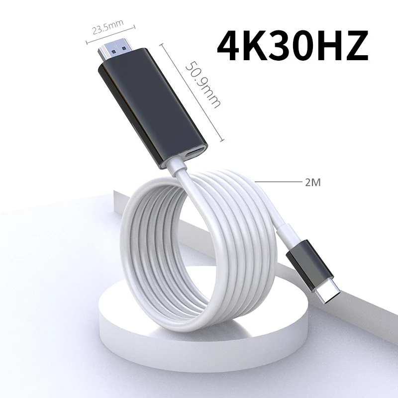 2M 4K@60HZ USB-C to HDMI-compatible Cable for Switch TV HD Projection Fast Charging Line for Nintendo Switch PC Phone Tablet