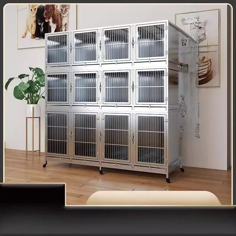 

Dog cage Stainless steel dog cage Multi-layer pet inpatient display Foster Breeding