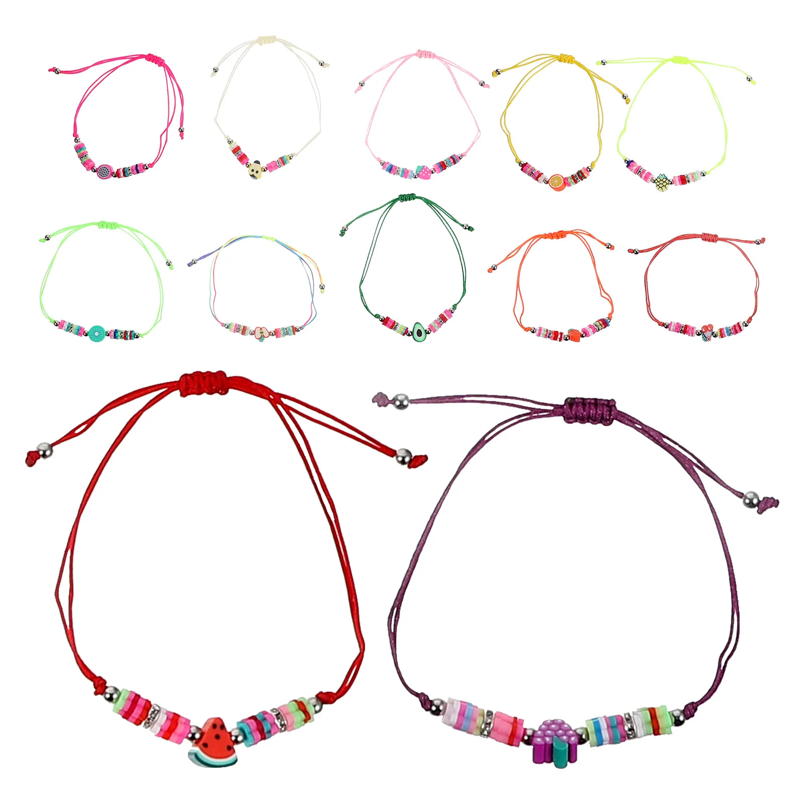 

12pcs Clay Bead Bracelets Bohemian Stackable Beaded For Women Teen Girls Lightweight Comfortable Summer