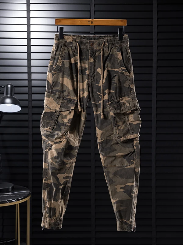 

Autumn Winter American Camouflage Men's Workwear Casual Pants Loose Trendy Brand INS Cuffed Sports Slim Harlan Trousers