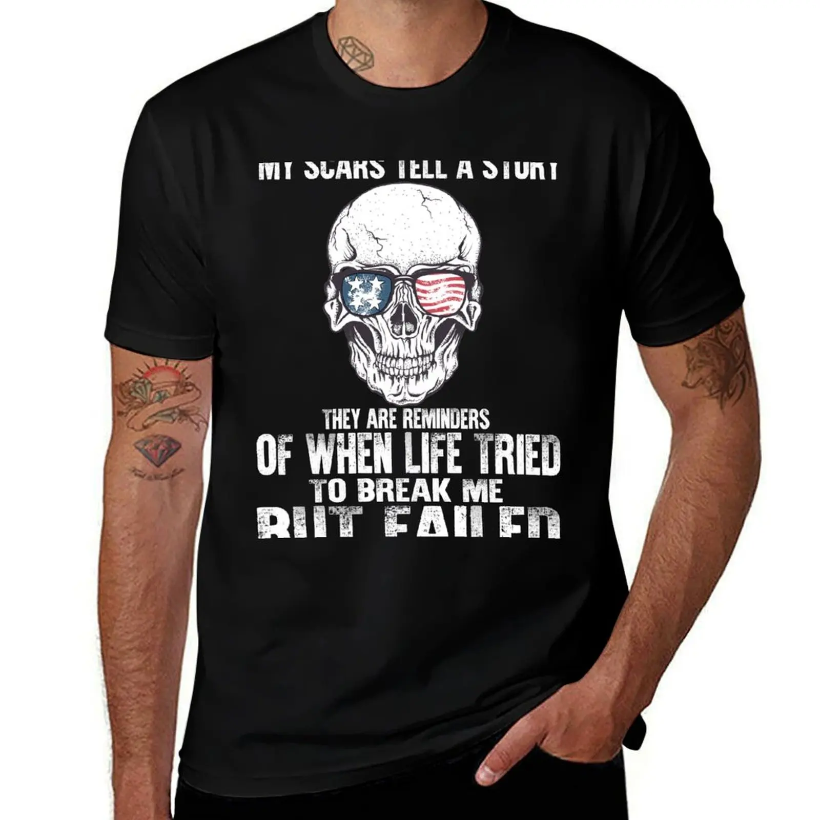 My Scars Tell Me A Story T-Shirt Basic Breathable Solid Color T-Shirt