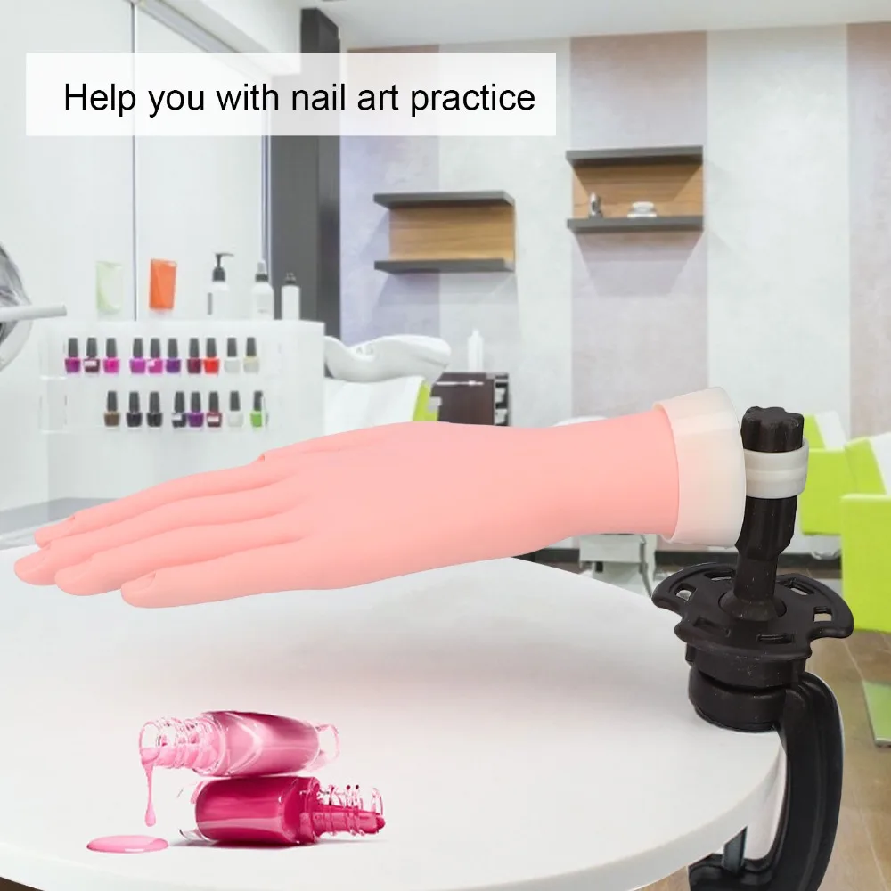 Bendable Nail Practice Hand Flexible Art Practice Model Fake Practice Hand Flexible Nail Hand Nail Art Beginners