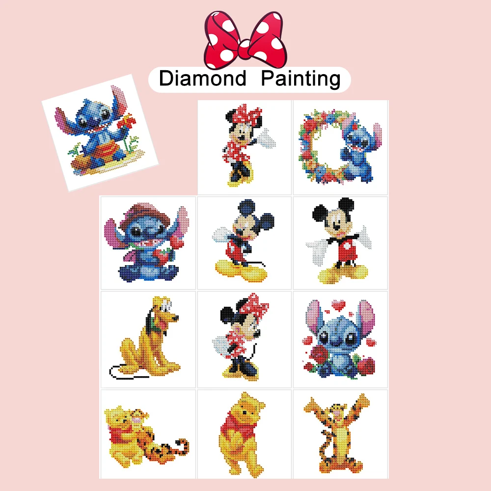 

Disney 12 шт. 5D DIY мини алмазная живопись Винни Пух и Тигрушка круглая дрель вышивка мультфильм Хэллоуин домашний декор
