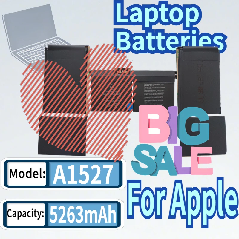 

Laptop Battery A1527 A1534 for Apple Macbook Pro 12" A1705 2015 2016 2017 EMC2746 EMC2991 MF855 MJY32CH/A MK4M2 7.6V 40.28Wh