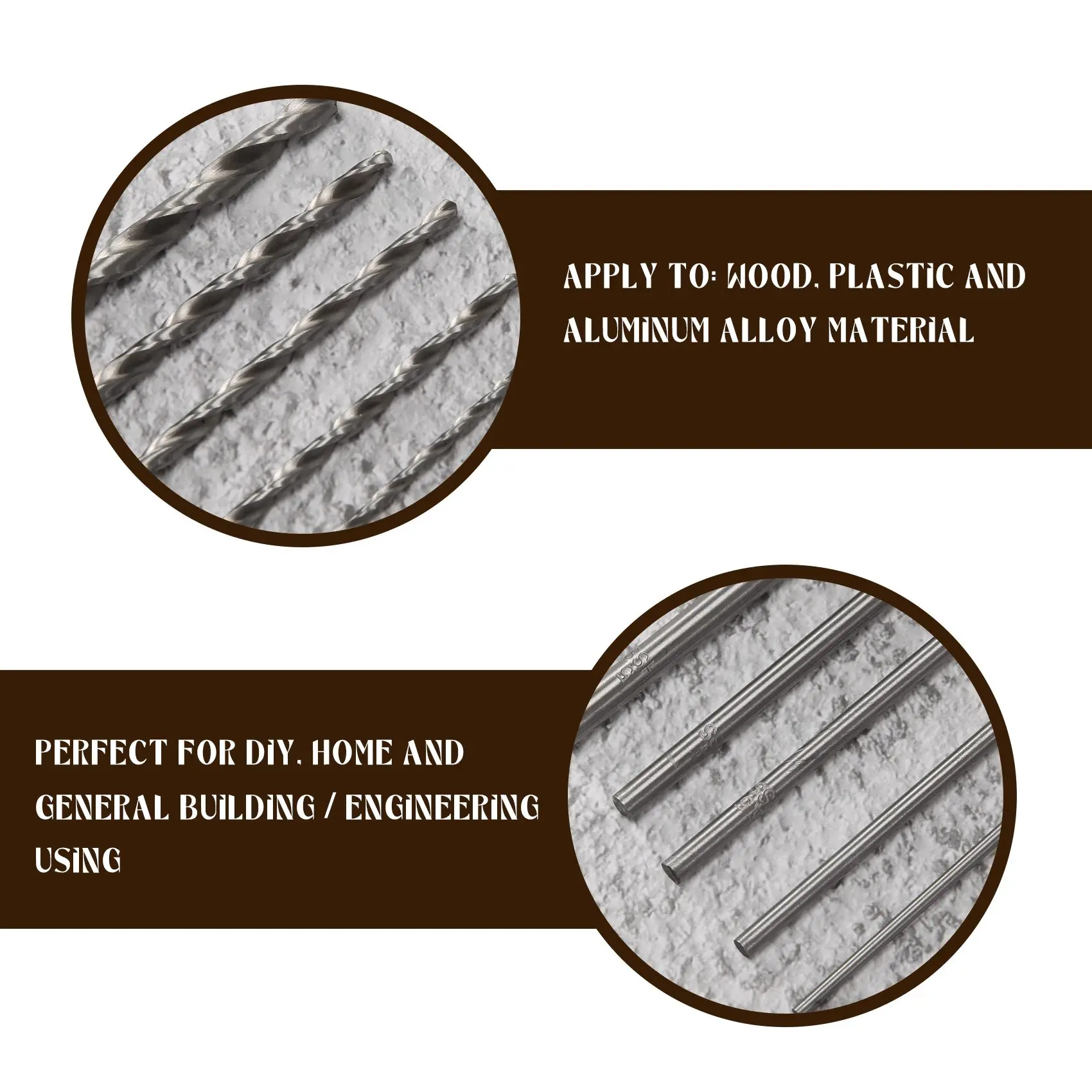 Set di punte da trapano in acciaio ad alta velocità extra lunghe da 5 pezzi Set di punte da trapano elicoidali con codolo dritto 2-5 mm per legno