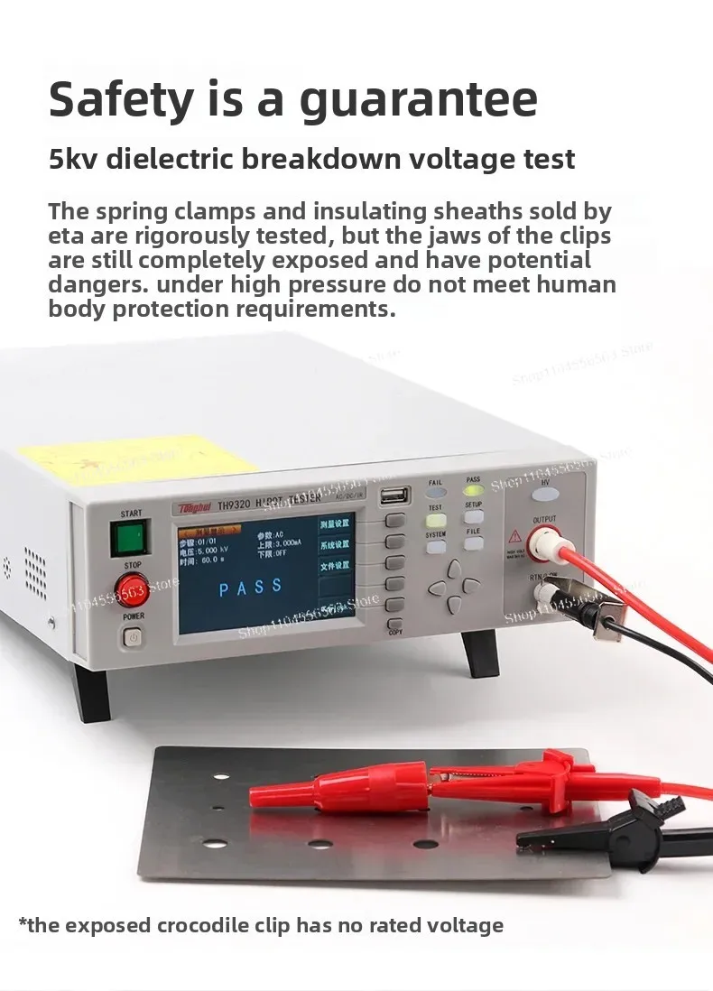 ETA3102 配線タイプ 20A パンクピンテストクランプ、赤と黒のワニクランプ、シースクランプ、銅クランプ