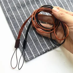 Soft PU Leather Lanyards Anti-lost Cord Neck Strap For Id Pass Card Badge Gym USB keys Mobile Phone Holder DIY Hang Rope