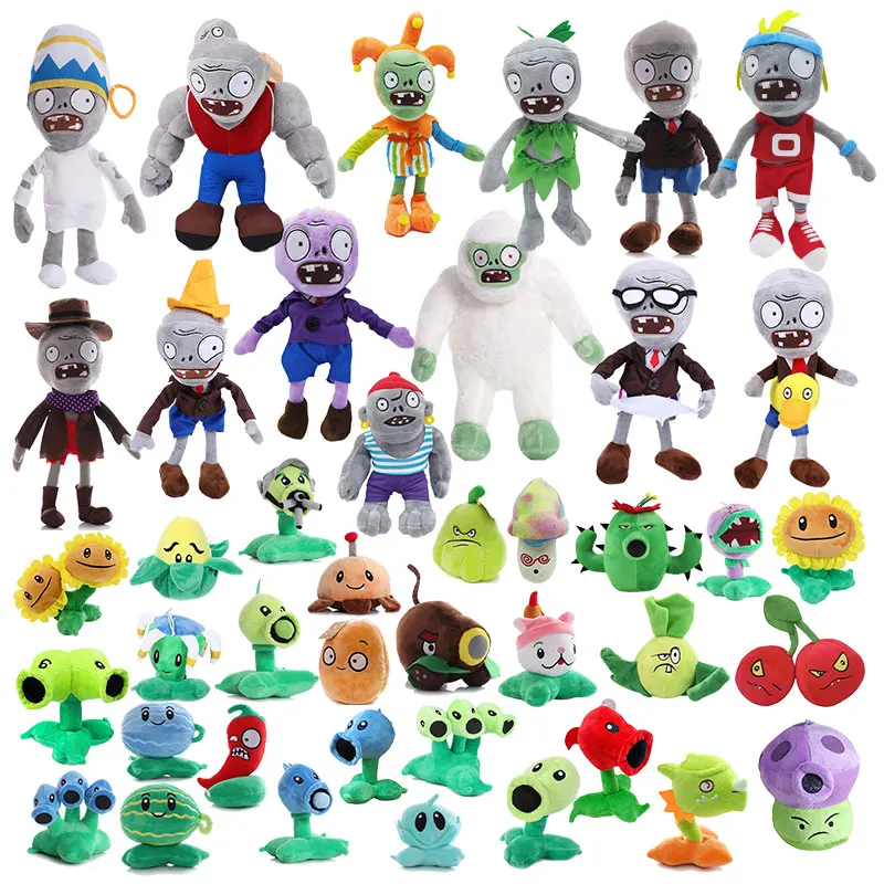 Plants Vs Zombies Stuffed Toys Gargantuar Conehead Zombie Yeti Sunflower Peashooter Chomper Potato Mine Plush Toy Doll Kids Gift