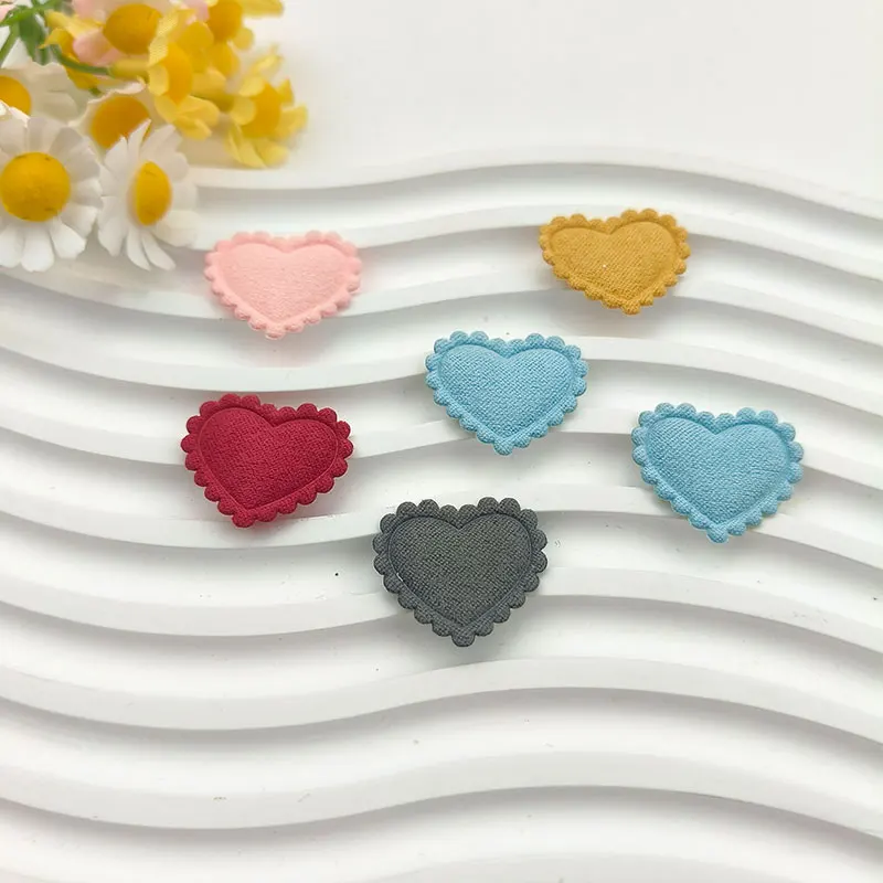 50 Stück gepolsterte Herz-Applikationen für DIY-Haarspangen, Zubehör, Materialien, Kleidung, Spielzeug, Dekoration, Aufnäher – Detail 4