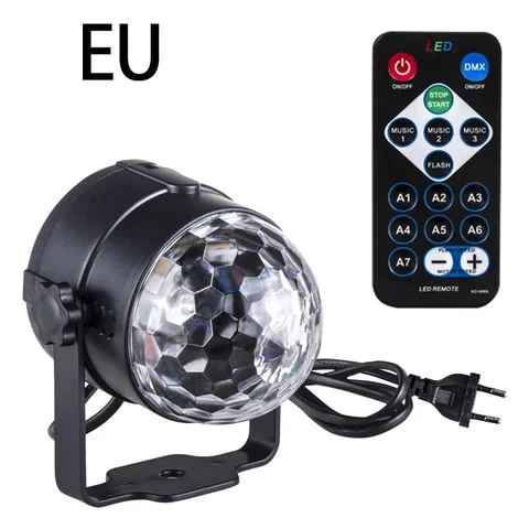 

DJ Disco Light RGB Disco Ball Party LightsLED Projector Strobe Lamp Birthday Party Car Club Bar Karaoke Xmas Sound Activated