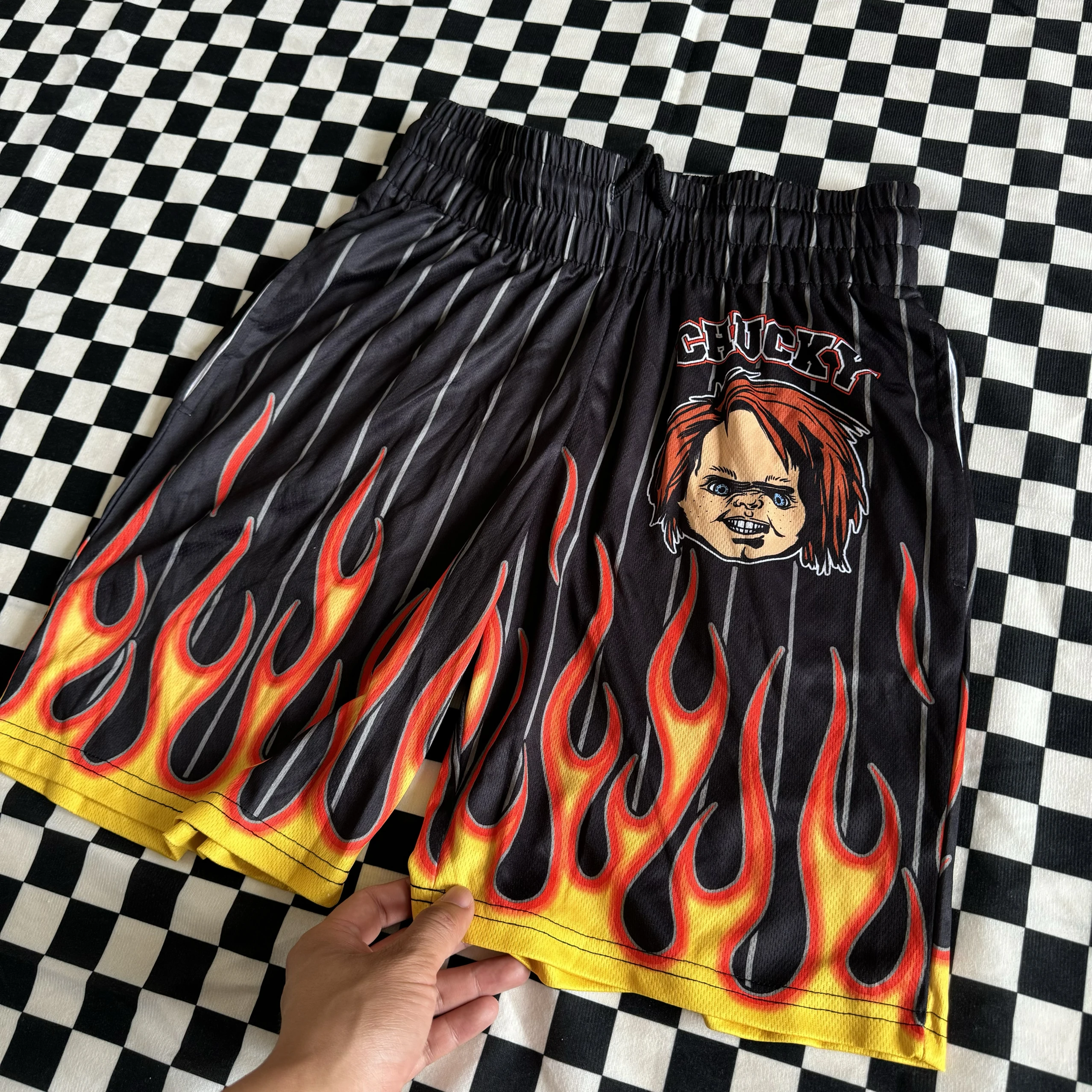 

Мужские летние шорты American Sle Loose Fit Five Inch, быстросохнущие, тонкие, повседневные, коллаборация Chuky Flame