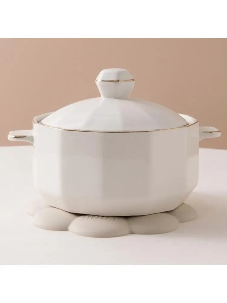 

E8BD Silicone Heat Resistant Pad Pot Holder Doughnuts Set For Plates Kitchenwares Accessories For Families