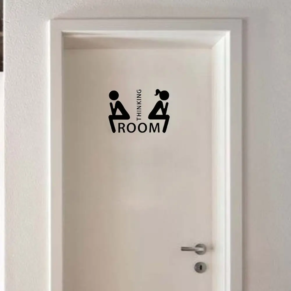 Cute DIY Vinyl Home Decor Removable Toilet Stickers Mark Stickers