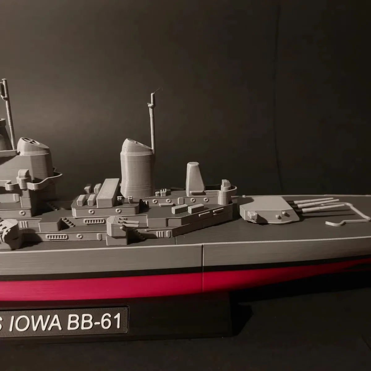 Modelo de ensamblaje de acorazado Clase Iowa de EE. UU., 1/700, 38,7 cm, barcos impresos en 3D cuidadosamente elaborados, Kit de modelo estático, barco, juguete, adornos de regalo